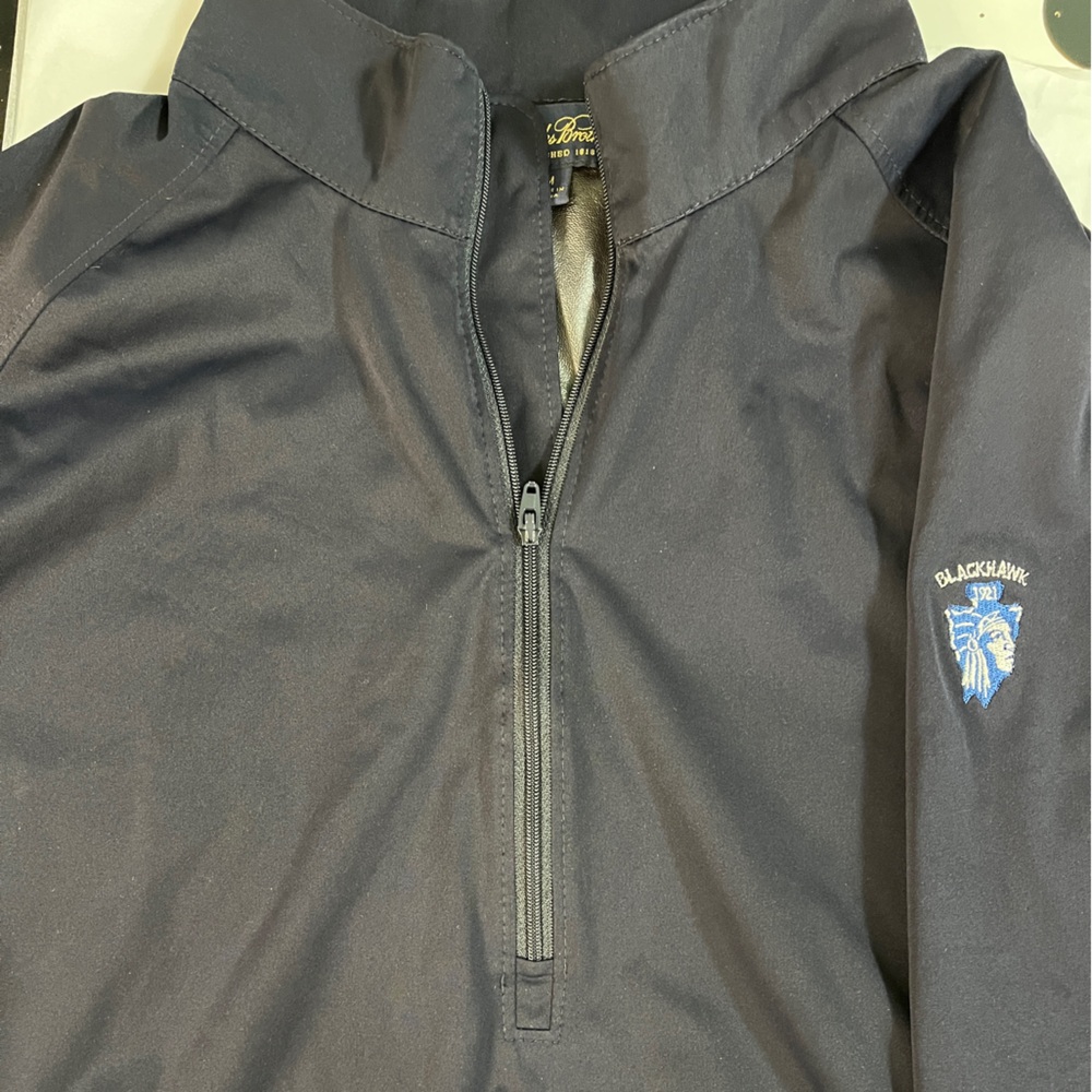 Brooks Brothers lightweight golf Blackhawk CC blue M pullover 1/2 zip